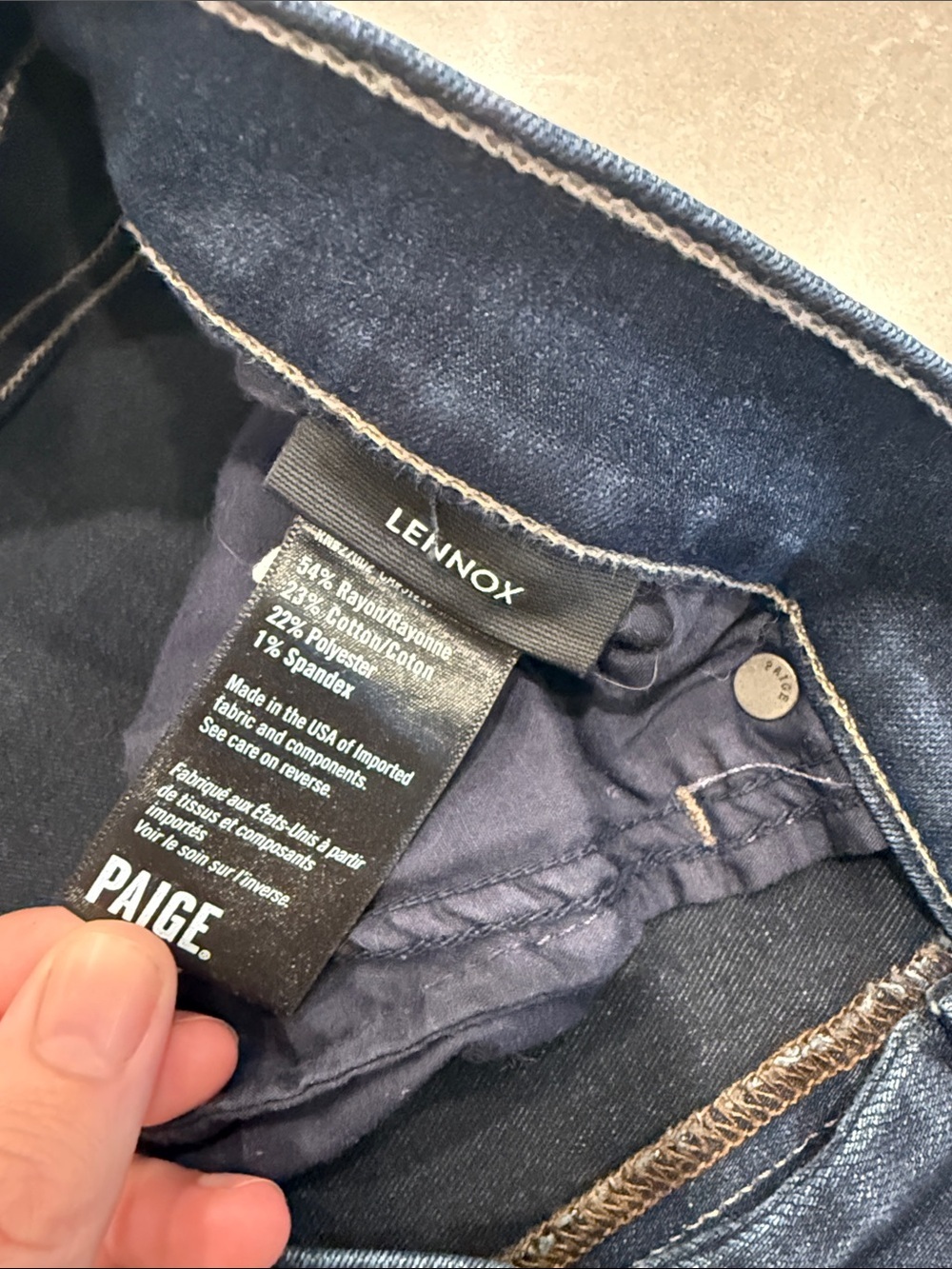 PAIGE Men's Slim Jeans in Dark Blue Wash - Picture 3 of 5